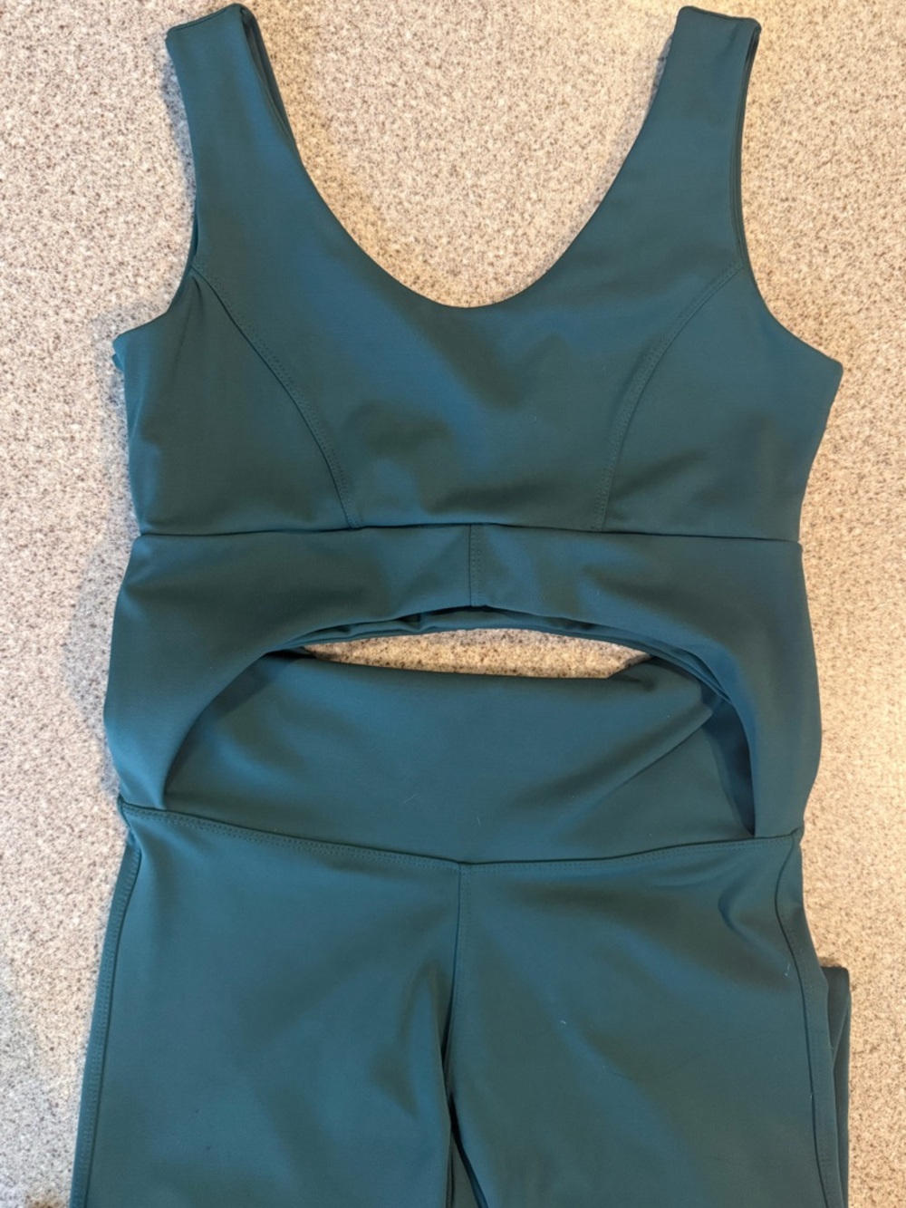 Mika Yoga Wear Teal Cutout One-Piece Yoga Bodysuit size S